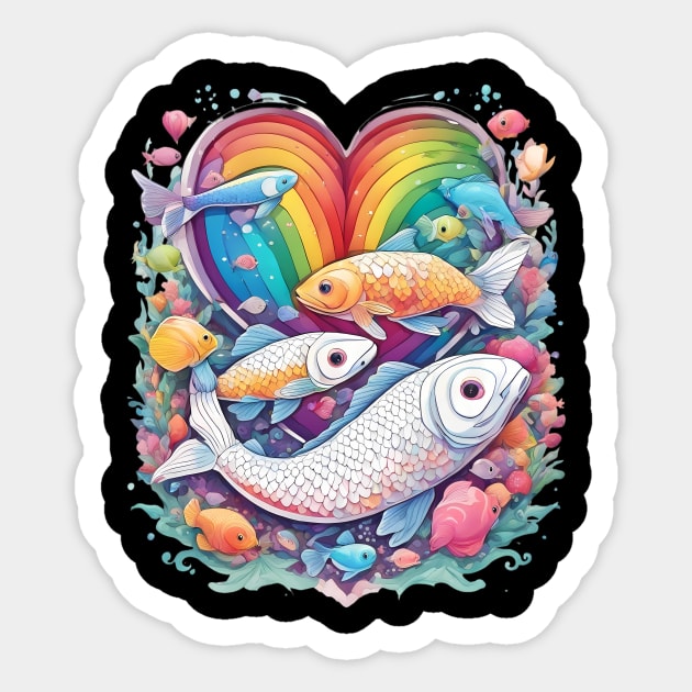 Colorful Fish Sticker by animegirlnft